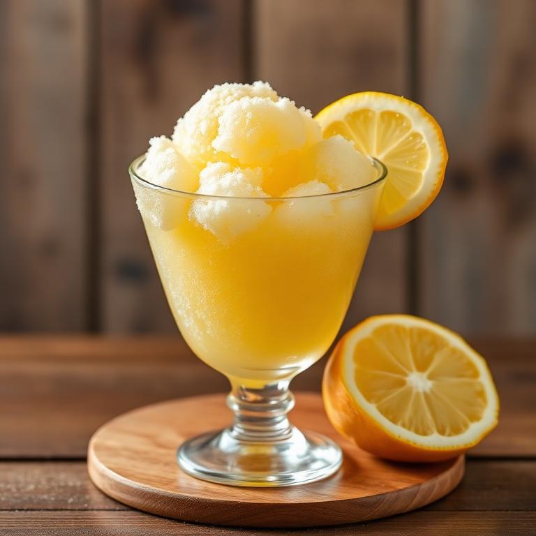 Granita siciliana al limone servita in un calice